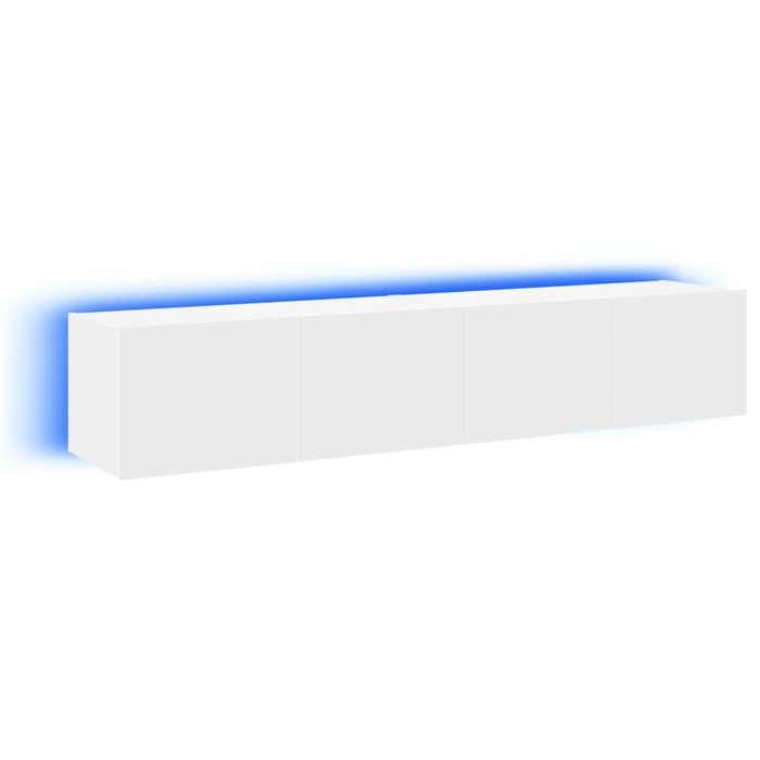 BEST-HOME Meuble de salon - UU - Meubles TV muraux avec lumières LED 2 pcs - blanc 80x35x31 cm HH17561