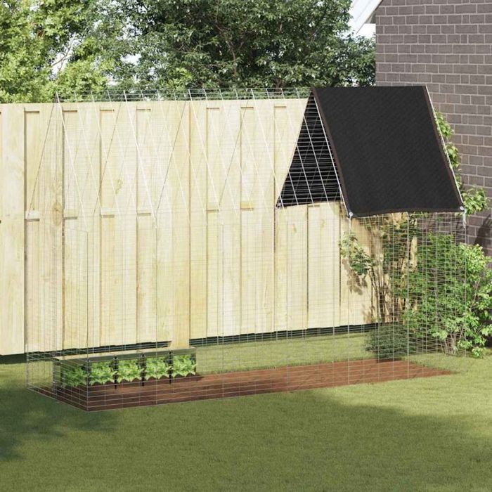 VIDAXL enclos / chenil pour lapins acier galvanisé 300 x 100 x 210 cm argenté