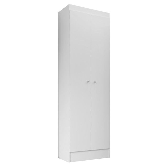 Armoire Multifonctions Blanche 2 portes 5 Niches L 63 H 180 P 35 cm - L 55 x l 35 x H 182.4 cm Armoire Multifonctions Blanche 2 portes 5 Niches L 63 H 180 P 35 cm - L 55 x l 35 x H 182.4 cm