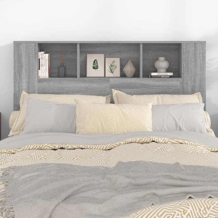 Remise 2026®Accessoire lit avec rangement Gris - Armoire de tête de lit - Sonoma gris - 140x18 5x104 5cm 171 8193539