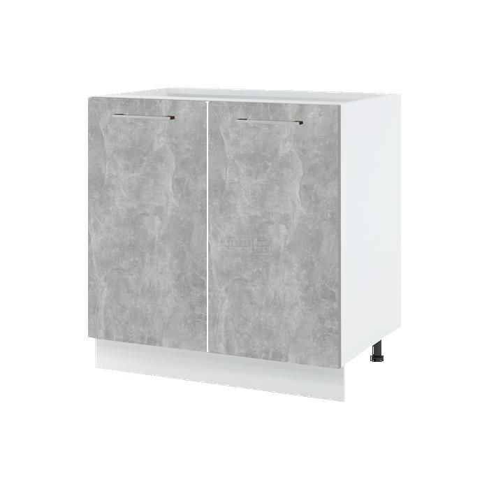 Meuble bas de cuisine Bellissi Beton Naturel 2 portes L 80 cm - Cuisineandcie