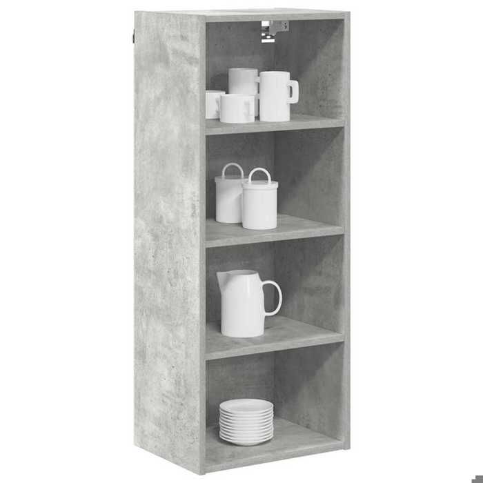 BEAU Gris Placard suspendue - ZENCORE - Armoire Murale avec stockage Gris béton 40x29 5x100cm LH39045