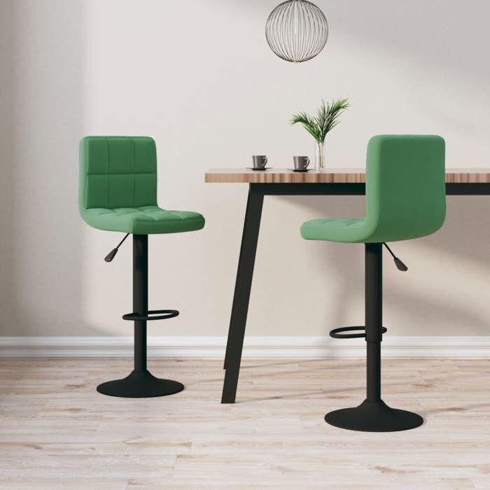 2 PCS Chaises haute Vert - Magnifique Tabourets de bar Classique pour Cuisine Café vert foncé velours 7293