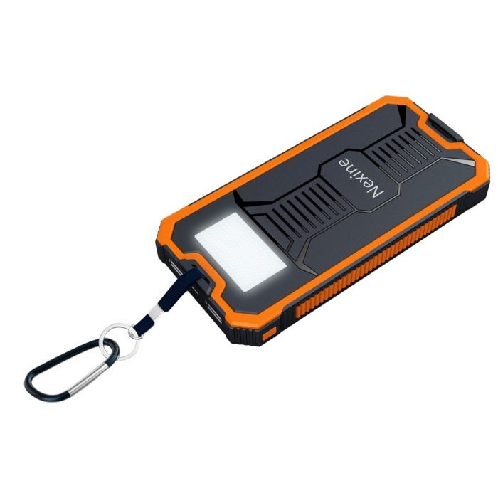 Batterie externe - Nexine - 10000mah solaire portable avec double ports usb charge rapide pour smartphone tablet Recharge sécurisée