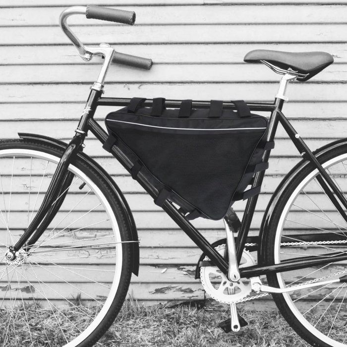 Sacoche de cadre pour vélo - Sacoche simple - Sacoche étanche - Sacoche triangulaire résistante en tissu Oxford - Installation et