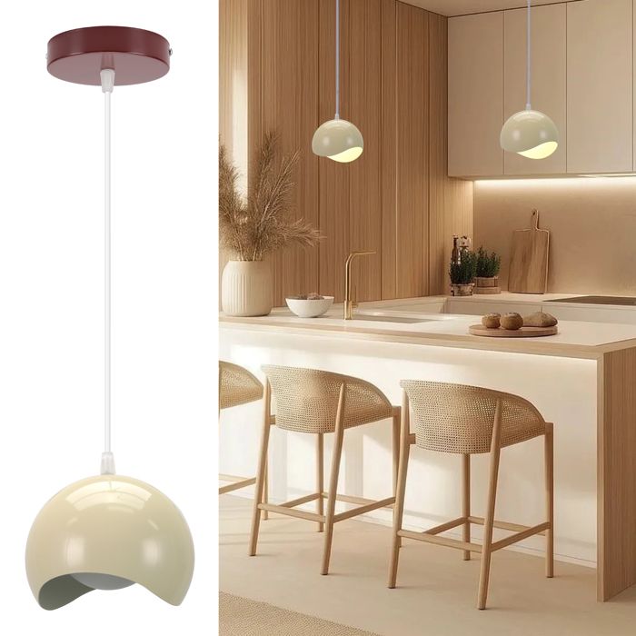 Suspension luminaire - Scandinave - Blanc - Métal - 1x E27 (15 x 13 cm)
