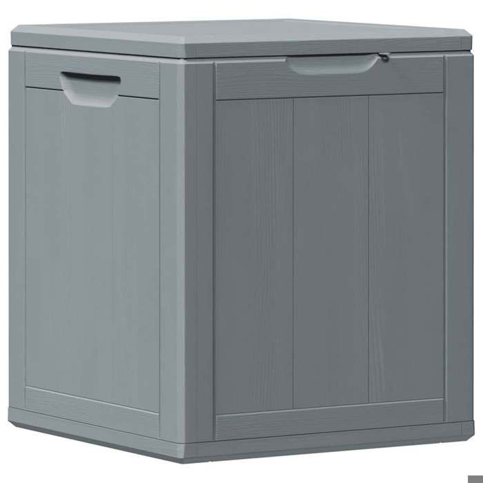 Gris Boîte de rangement de jardin - Pour terrasse - Coffre de Stockage - 90 L Gris PP aspect bois LH2665954