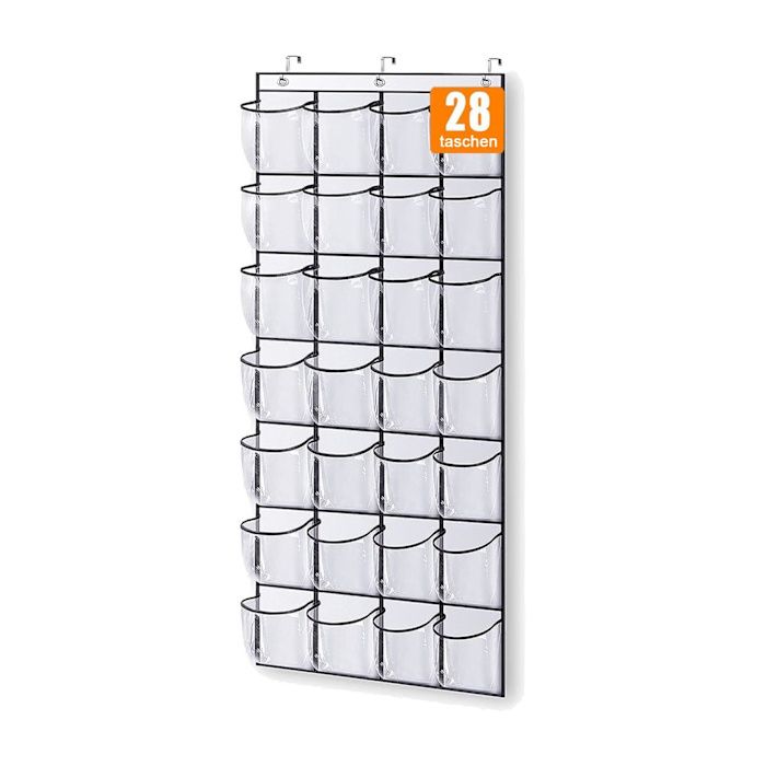 Organisateur à chaussures suspendu 28 poches rangement porte 65 x 225 pouces poches en maille transparente