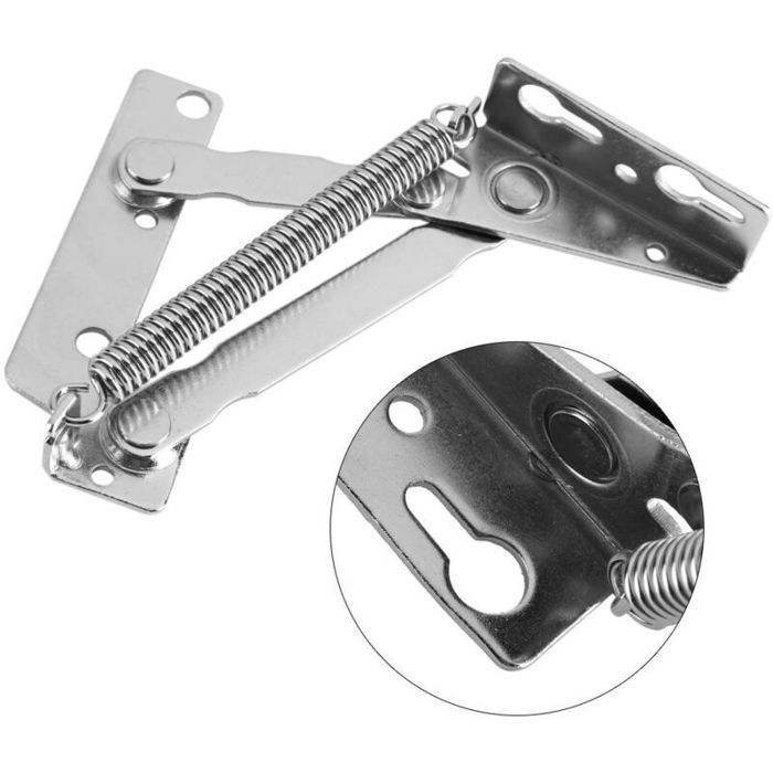 Charnière à ressort pour canapé‑lit pliant - PZCC - Lot de 2 - Inox nickelé - Charge 10 kg - Angle 80°