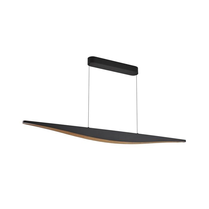 Suspension ampoules LED - Lucande - lampe suspendue - - 140 x 9 x 8 cm - noir