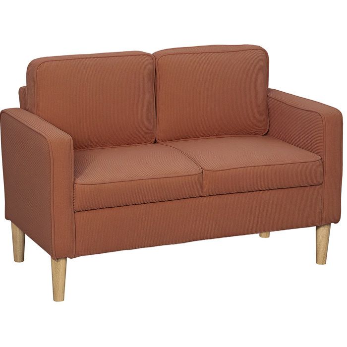 Canape 2 Places Orange Cotele Petit Banquette Moderne FloraGrace Pour Petit Espace Coffre Sous Assise 117x63x79cm