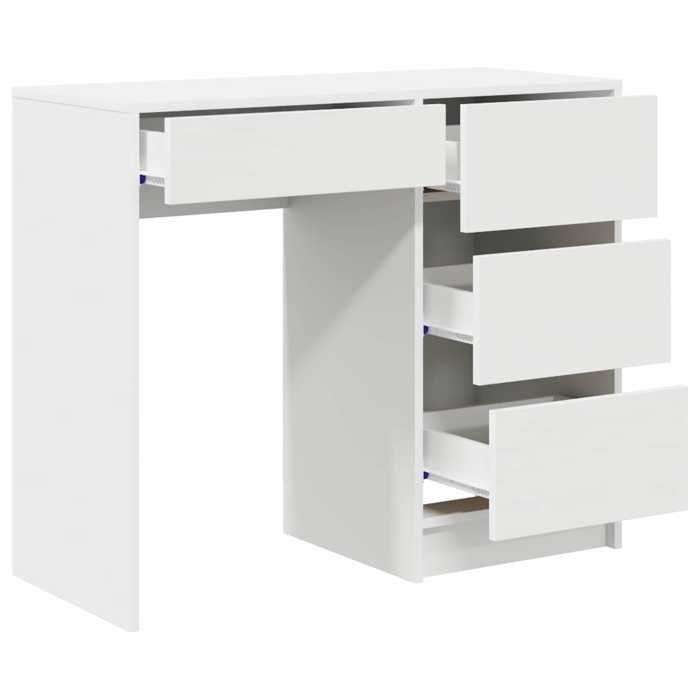 Bureau blanc décriture Blanc MDF Moyen Rangement_2 ans garantie_94659