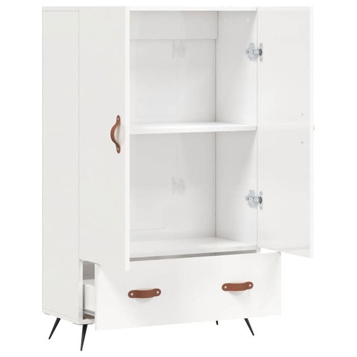 Buffet haut blanc brillant 69 5x31x115 cm bois dingénierie_2 ans garantie_15614