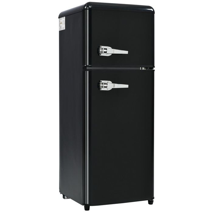Réfrigérateur combiné rétro pose libre – 92 L – Noir – Classe D