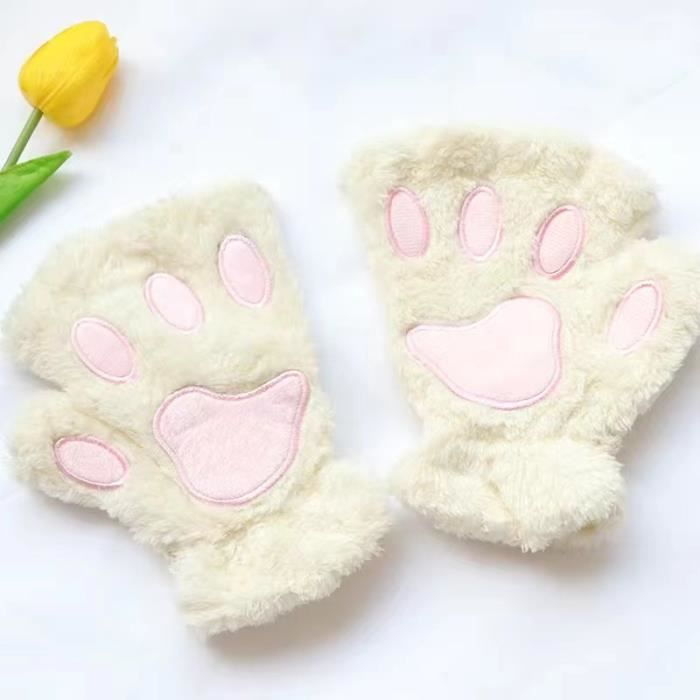 Gants Patte De Tigre En Peluche - Cosplay Animal - Pour Déguisement Halloween