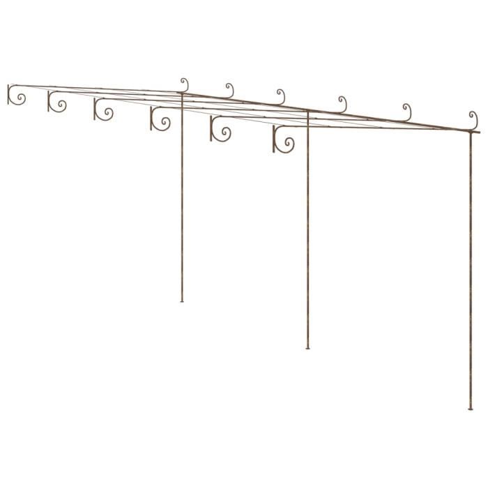 Pergola - AKOZON - Marron antique - Fer forgé - 6x3x25 m