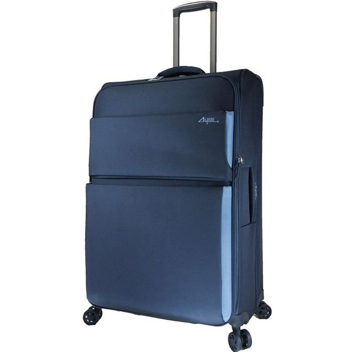 valise souple alpini arizona 2.0 structure renforcée garantie 2 ans (bleu), l - large - 119l – 79x48x33cm - 3,6kg