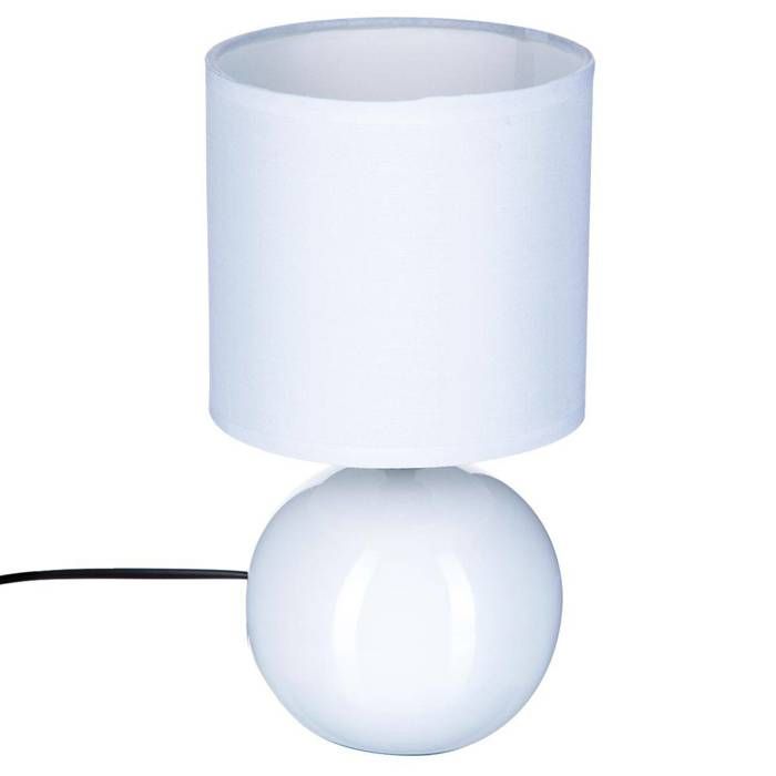 Lampe céramique Timéo blanc brillant H25cm - Atmosphera Créateur dintérieur