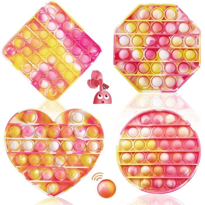 INGJIA – Lot De 20 Bracelets Pop It En Silicone – Soulagement Du Stress – Fidget Toy – Pour Tous âges