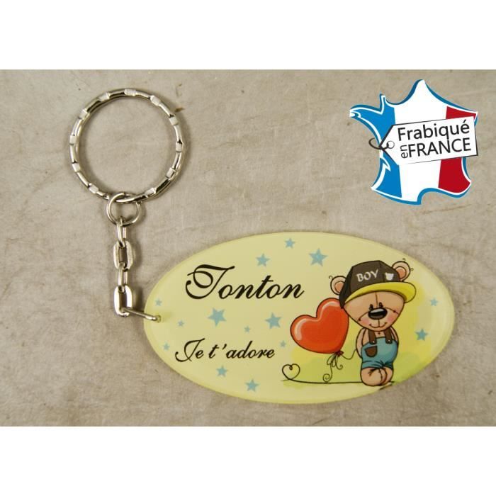 Porte Clef Tonton Je T Adore Cadeau Anniversaire Noel Annonce De Naissance Cdiscount Bagagerie Maroquinerie