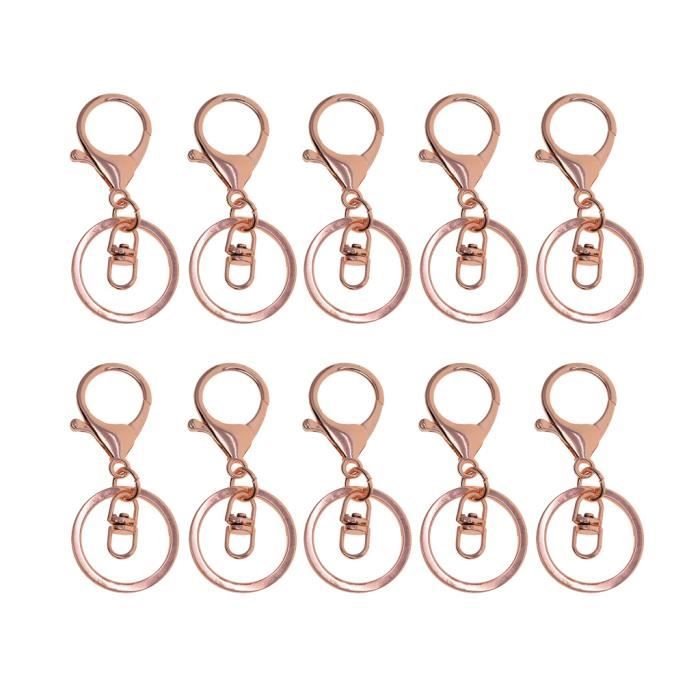 20 Morceaux Porte-Clés En Métal, Pivotants Anneau En D Porte-Clés Avec Anneaux En D, Mousqueton Sac A Main, Postuler à Pour Lanière, Ac à Dos, Colliers D'Animal(Argent