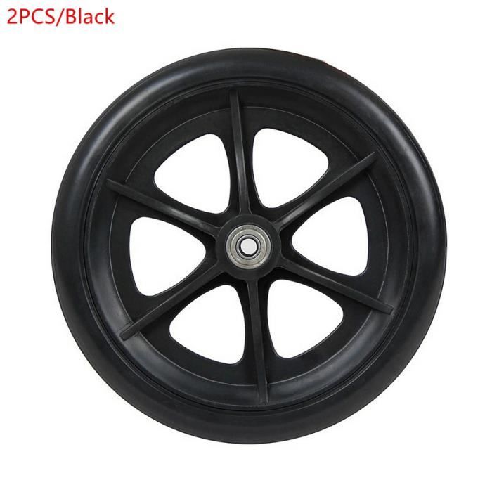 Lot De 2 Roues De Scooter 5 Pouces (125mm) - Roulements Acier, Pour Fauteuil Roulant Ou Vélo Enfant - Noir