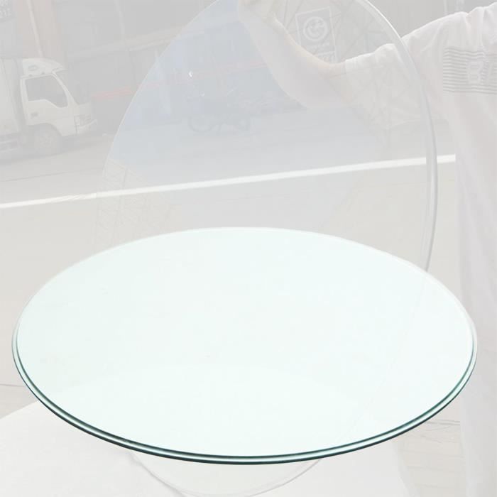 Plateau De Table Rond En Verre Trempé 8 Mm – Diamètre 38 à 100 Cm, Transparent Et Ultra Résistant Pour Table Basse, Salle à Manger Ou Jardin