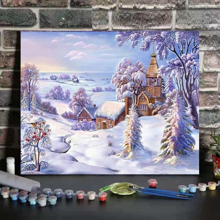 Ville d’hiver – Peinture par numéros