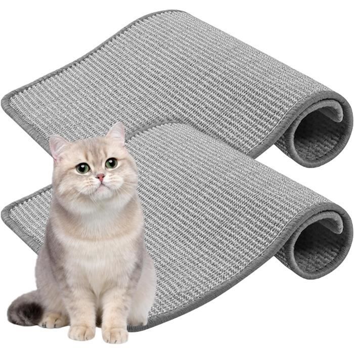 2 pièces Grattoir Chat Peut être Collé Sisal Griffoir Chat Accessoire Chat Protection Canape Chat Anti Griffe(30 x 40 cm Gris)