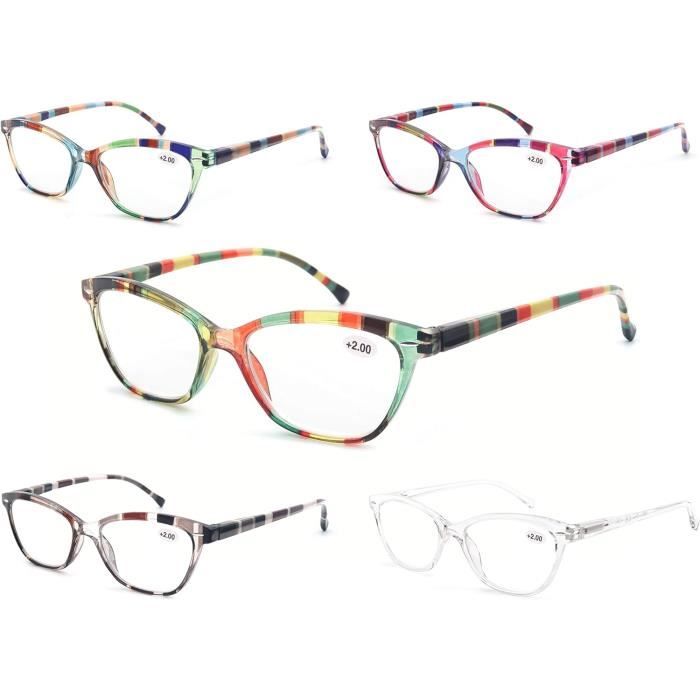 Lot De 5 Lunettes De Lecture 2.25 Femmes - Lunettes Loupe Légères Avec Branches à Ressort, 5 Couleurs Mélangées