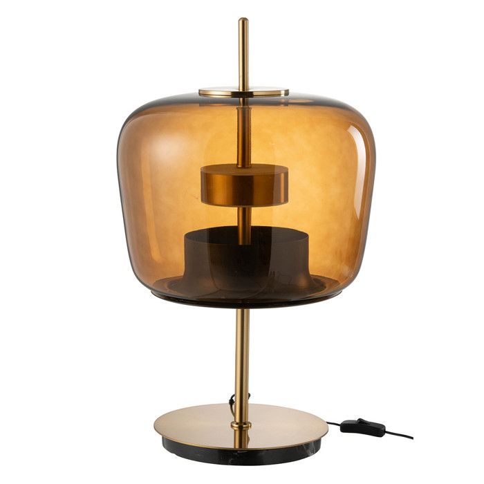 Lampe à Poser en Verre à LED Omar 58cm Marron