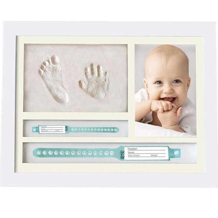 Kit Cadre Photo Empreinte Main & Pied Bébé – Souvenir de Famille