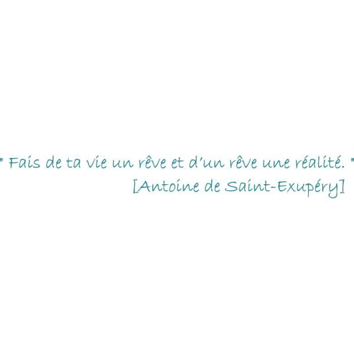 Stickers Citation St Exuperybleu Turquoise 90 X 11 Cm Cdiscount Maison