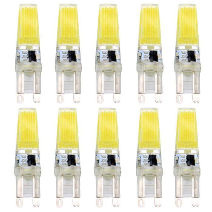 10X G9 Ampoule Lampe COB 3W Blanc Froid Faible Consommation Ampoule LED
