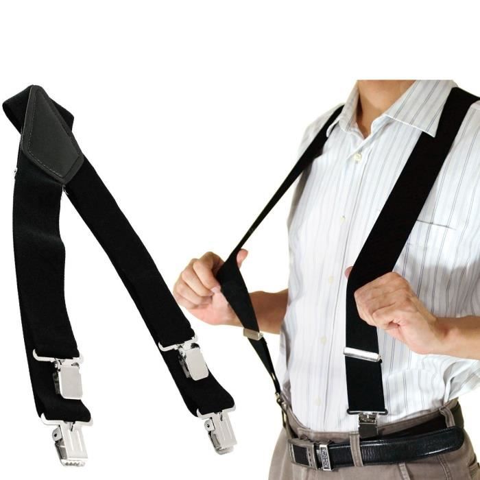 Bretelles Homme Élastiques Forme Y - Largeur 3.8 Cm - Longueur Réglable Jusqu'à 122 Cm - 10 Couleurs - Look Professionnel - 5
