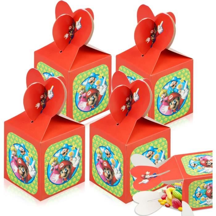Mario Boîte à Bonbon 24 Pièces,Mario Boîtes Fête,Mario Sac Fête pour