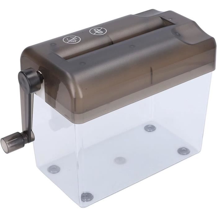 Broyeur De Papier Manuel à Manivelle - Portable, Coupe 3 Feuilles A4 | Pour Bureau, Maison, Destruction De Reçus