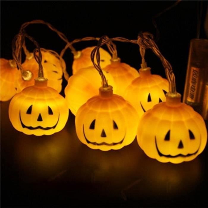 Guirlande Lumineuse Halloween – 20 LEDs Citrouilles 3D – 3 Mètres – Pour Intérieur Et Extérieur – Timer 6h – Fonctionne Sur Piles