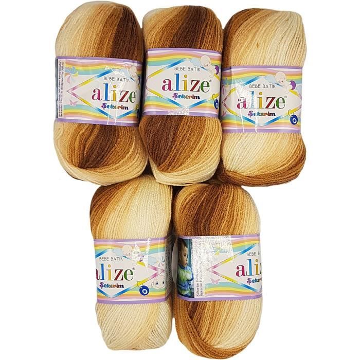 Lot de 5 pelotes de laine Kinna - CHEVAL BLANC | Mad laine