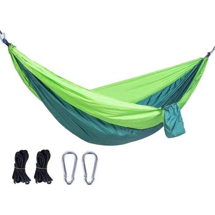 Hamac de Camping, loisirs en plein air, en Nylon vert, léger, avec moustiquaire Hamac de Camping, loisirs en plein air, en Nylon vert, léger, avec moustiquaire