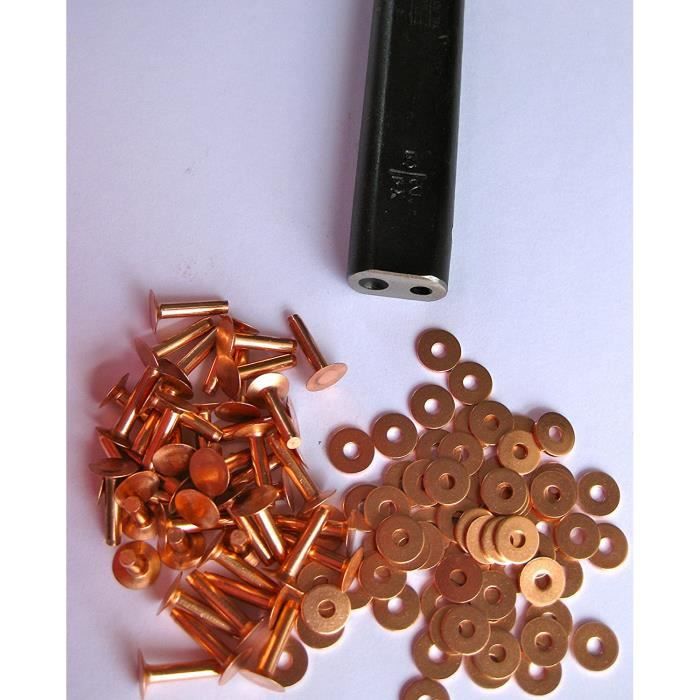 10cm Rivet 50 rivets en cuir, outil de fixation de calibre 10 x 1.3 cm pour ...