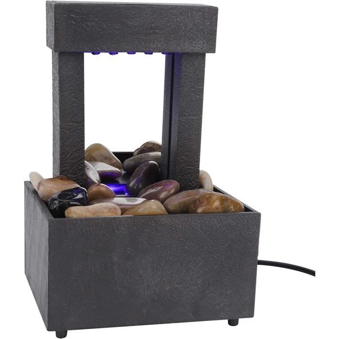 Fontaine D'Intérieur Décorative Avec Éclairage - Cascade Bureau - Décoration Zen - 20x20cm