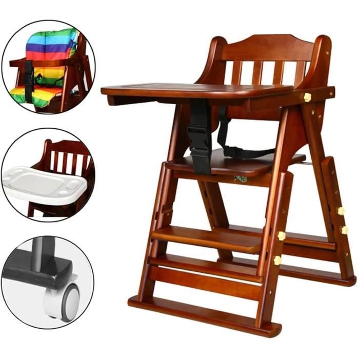 Chaise Haute évolutive 4 En 1 Pour Bébé - Pliable, Réglable, Plateau Amovible - Sécurité 5 Points - Jusqu'à 15 Kg