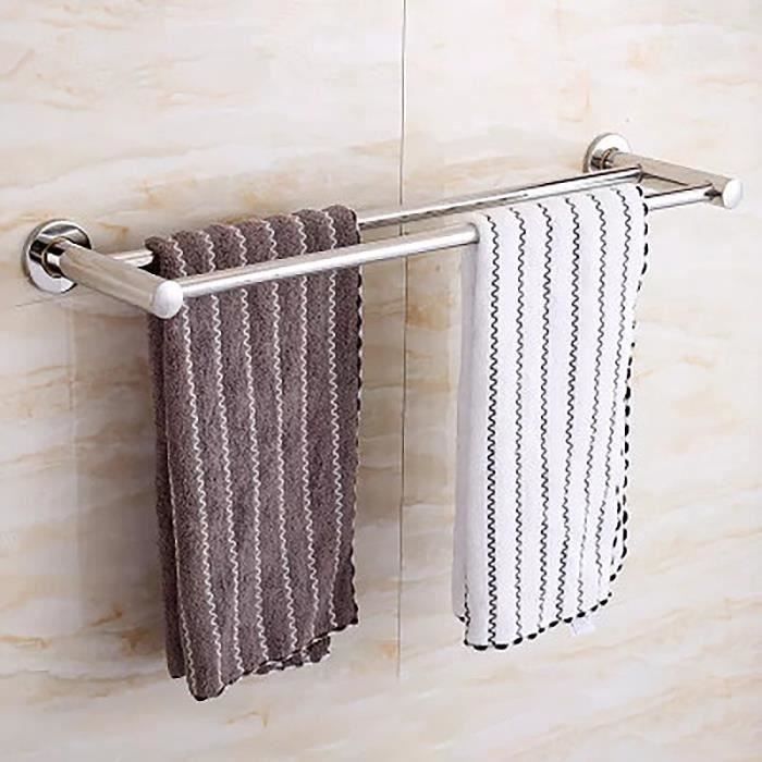 Porte-Serviettes Extensible En Acier Inoxydable 40-70 Cm - Fixation Murale Avec Vis, Réglable Et Poli Pour Salle De Bain Et Cuisine