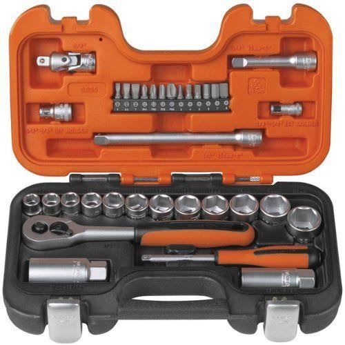 Bahco S330 Coffret douilles et cliquet 1/4" et 3/8" 34 pièces (Import Grande Bretagne)