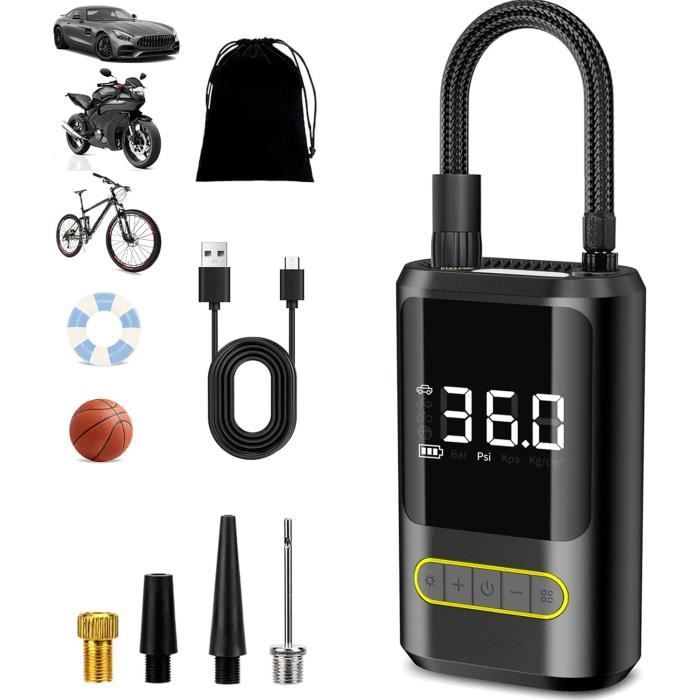 Pompe à Air électrique Portable 150 PSI – Pour Vélo, Voiture, Moto, Rechargeable Et Silencieuse