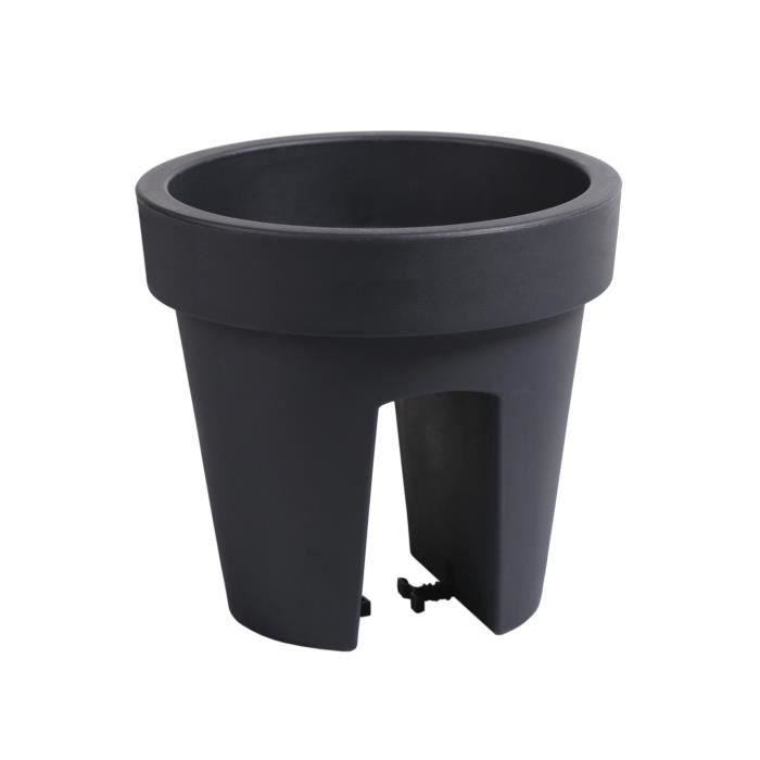 Jardinière Ovale Pour Balcon - 60x28x25 Cm - Plastique Terre Cuite - À Clips Sur Balustrade (max 6 Cm)