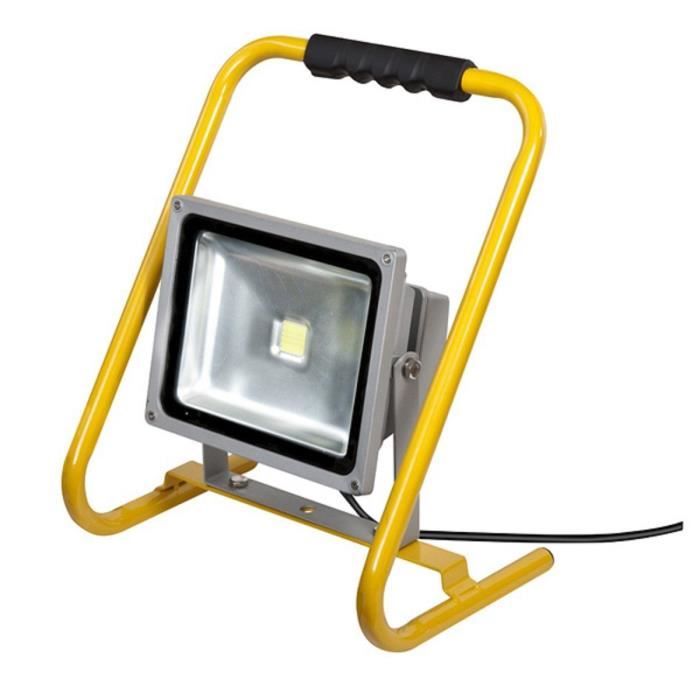 projecteur led brennenstuhl portable 30w - etanche ip65 - 2720 lm - intérieur et extérieur