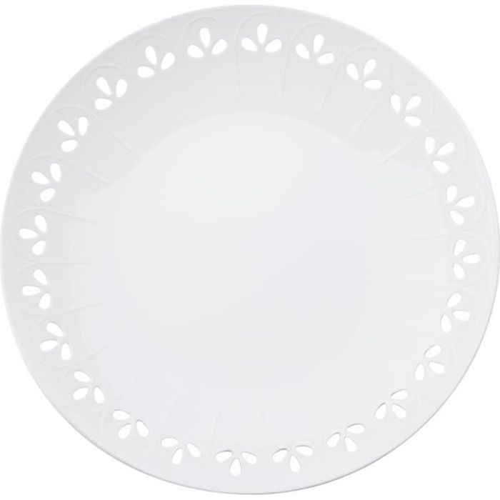 Plat à tarte D : 31cm porcelaine - blanc - Cdiscount Maison