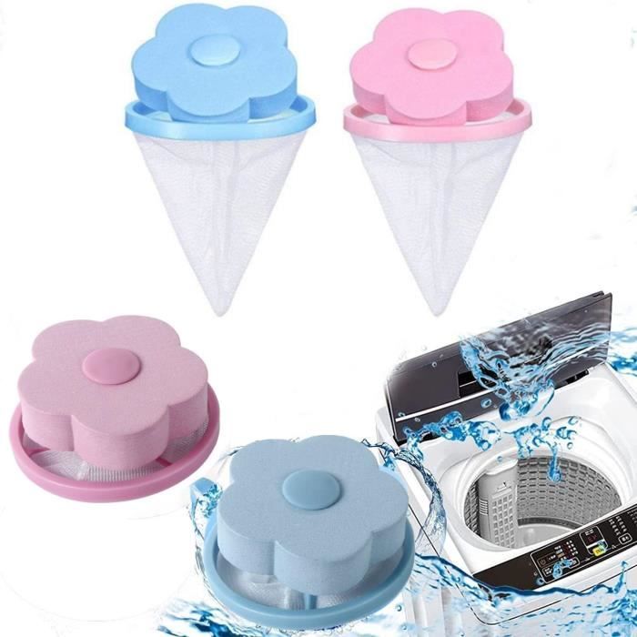 4 Filtres à Poils Réutilisables Pour Machine à Laver – Capture Les Poils D’animaux Et Peluches, Facile à Nettoyer | Compatible Avec La Plupart Des Marques